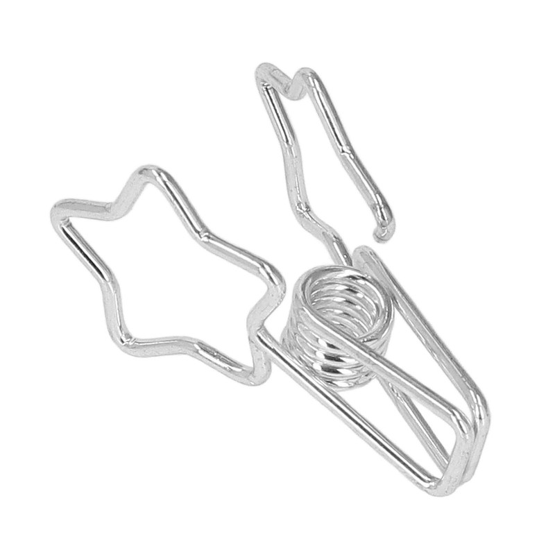 100Pcs Star Binder Clips Hollow Out Cartoon Style Strong Clamping