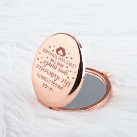 SEIRAA Midwife Gifts Midwife Nurse Compact Makeup Mirror Never Underestimate The Difference You Made Thank You Midwife Gift (Never Underestimate Mirror)