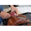 Rustico Large Soft Leather Toiletry Bag with Diagonal Zippers Expandable