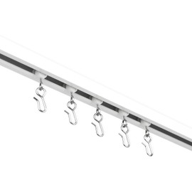 EverTrack Curtain Track - Ceiling Mounted Curtain Rail for Curtains, Drapes, and Room Dividers - USA Made - Medium (16 Feet), Pure White