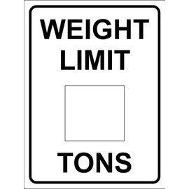 Weight Limit Tons Sign Metal Tin Sign 8x12 Inches