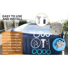 for Coleman Lay Z-Spa # 58113 P4071 E02 Stainless Steel Shaft Impeller+Spare Stainless Steel Shaft+Pump Seal kit+Sealing Gasket for A and B/C Joint of Pump Cold and hot Water Inlet