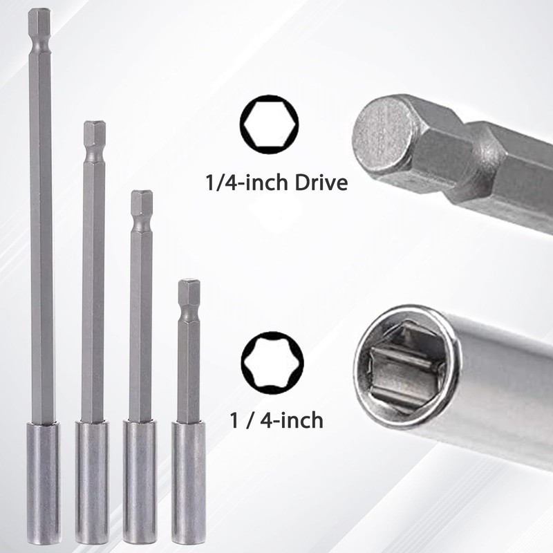 ExcellaElite Drill Bit Holder 4 PCS Drill Bit Extension, Magnetic