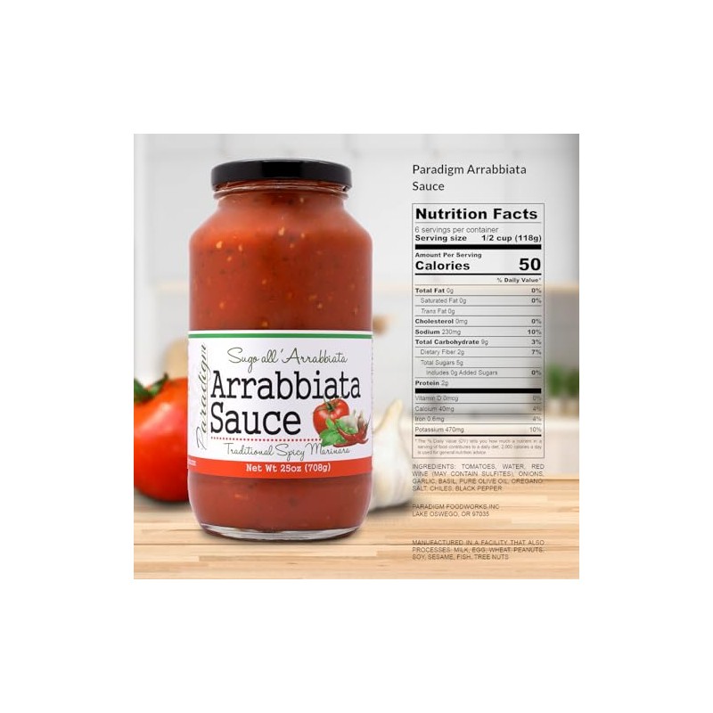 Paradigm Foodworks Arrabbiata Sauce, 25 Ounce
