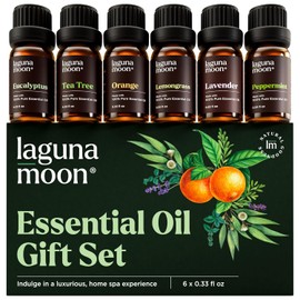 LAGUNA MOON - Set de aceites esenciales 100% puros 6 piezas de 10 ml para difusor y aromaterapia