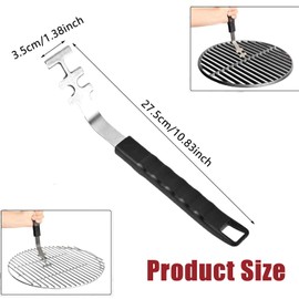 Taicols 2 Stück Hitzebeständige Grillrostheber, Edelstahl Anti-Verbrühung Grillrost Heber, Grillgitter Abzieher, Universal Grillwerkzeug Utensil, Edelstahlroste Zubehör für Camping und BBQ