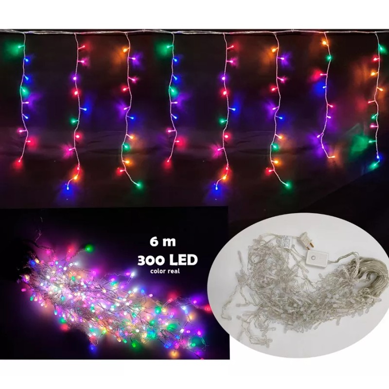 Haoming Cascada Led Navideña V8 300 Led Luces Serie Mágica