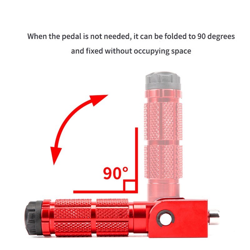 2Pcs Motorcycle Foldable Foot Pegs M8 Antislip Aluminium Alloy Universal