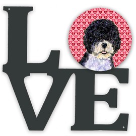 Caroline's Treasures Portuguese Water Dog Hearts Valentine's Day Metal Artwork Love Wall-Decor, Multicolor
