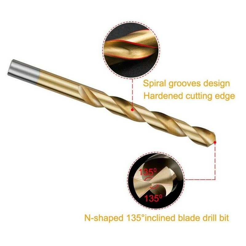 105Piece Drill Bits Set Workshop High Speed Steel HSS 1-10mm