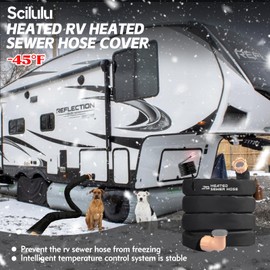 Scilulu Heated 15FT 20FT RV Heated Sewer Hose Cover Avoid Freezing at -20°F RV Heated Waste/Sewer Discharge Hose Rv Sewer Hose Storage Bag Packaging (15FT)（JUST COVER）