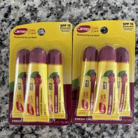 Carmex DAILY CARE SPF 15 Moisturizing Lip Balm FRESH CHERRY &Wintergreen 2 Pack