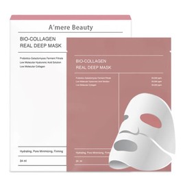 A'mere Beauty Bio-Collagen Real Deep Mask, Hydrating Overnight Hydrogel Mask, Pore Minimizing, Elasticity Improvement