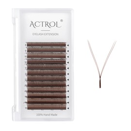 ACTROL YY Eyelashes Extension Lashes Brown D Curl 0.07mm 8-15mm Mixed Y Lash Volume Extension Easy Fans Y Shaped Premade Soft Eyelashes Supply