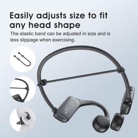 Bone Conduction Headphones Swimming Headphones, IP68 Waterproof Wireless Headset Bluetooth v5.3, Built-in 32G with MP3 Player, Open Ear Sports Earphones for Swimming, Sports, Running