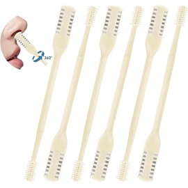 5 Pcs 2-in-1 Nasal Hair Cutter, Upgrade Double Sided Nose Hair Knife, 360¬∞ Nostril Hair Remover Tool, Nose Hair Trimmer for Men, Nasal Hair Cutter for Men Women, Soft Cleaning Brush (Cream)
