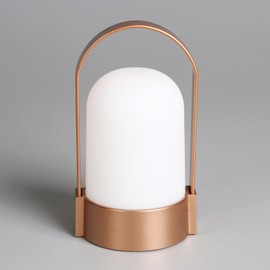 Portable Table Lamp for Indoor/Outdoor, IP44 Waterproof Cordless LED Lamp, 3 Color Rechargeable Small Desk Lamp, Courtyard/Bar/Coffee Shop/Camping Light (Gold)