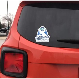California Beach Surfing Paradise 6-Inch Vinyl Decal Sticker for Laptops, Water Bottles, Cars, Notebooks, and More – Durable, Waterproof, Weather-Resistant, Easy to Apply, and Long-Lasting