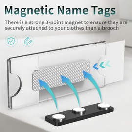 Magnetic Name Tags Kit, 15 Pack Reusable Magnetic Badge Holders with Strong Magnet Backing Clear Acrylic Frame for Business Office School Classroom Refrigerator Locker (No Name Tags Included)