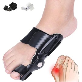 GKMJ 2 Piezas Separadores de Dedos de los Pies, Corrector de Juanetes para Mujer, Correctores de Dedos Del Pie, Bunion Corrector, Toe Protectores,FéRula Para Juanetes Dia Nocturno para Dedos Superpuestos (Negro)