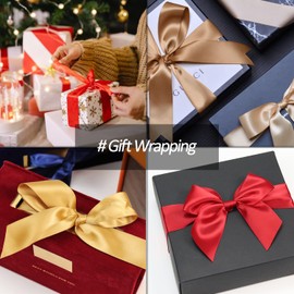 5/8" Wide x 100 Yards Single Face Polyester Satin Ribbon, Satin Ribbon for Crafts, Gift, Hair Bows, Wedding Party Decoration, Bow Making & Other Projects (White)