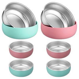 Oariips 6 Pack Stainless Steel Kids Bowls, Baby Bowls with Removable Silicone Shell, Anti Scald Toddler Snack Container Dishwasher Safe (Without Suction)