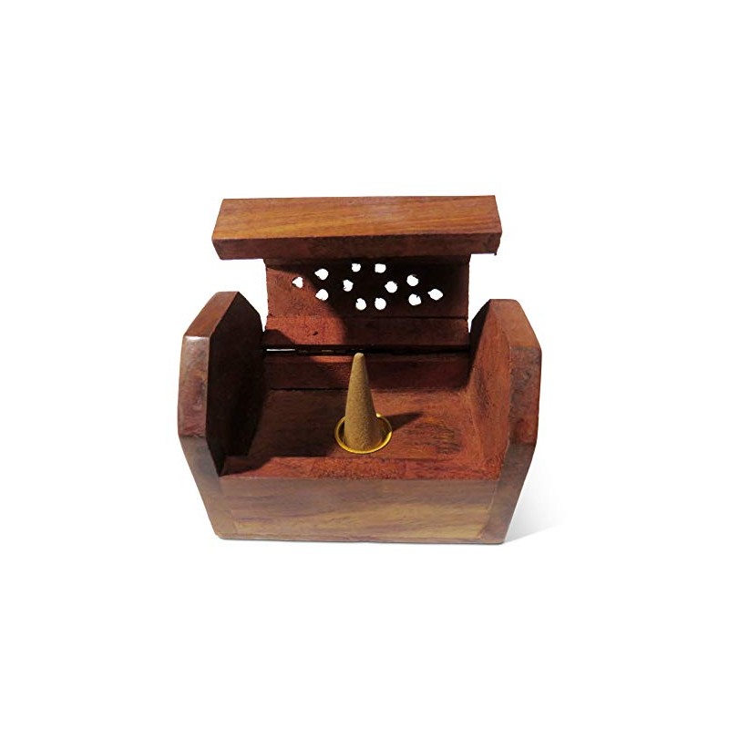Purity Style Wooden Incense Cone Burner Box with 12 Nag
