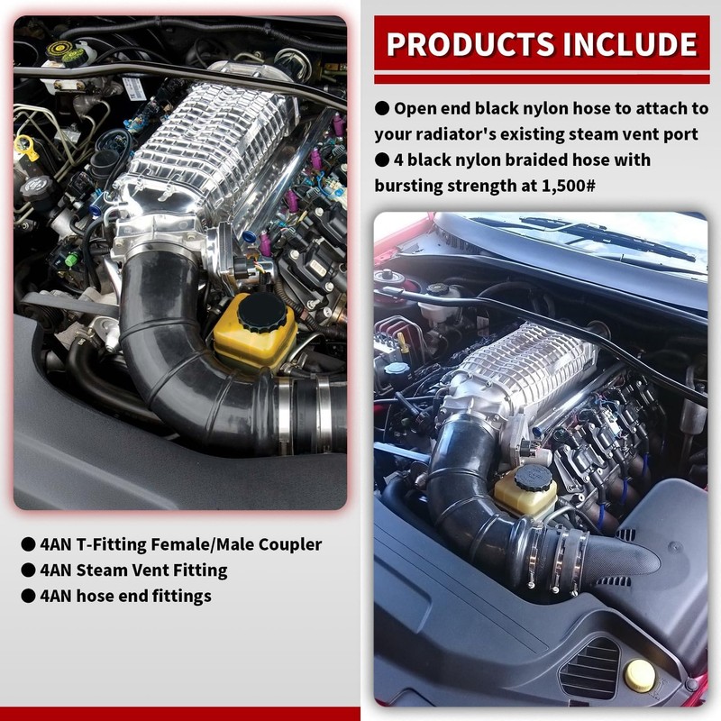 Nakkaa Steam Vent Hose Kit -4 AN Complete Coolant Crossover