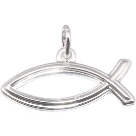 Nicht Zutreffend Ichthys Silver 925 Sterling Silver Christian Fish Christianity Pendant Unisex, Sterling Silver