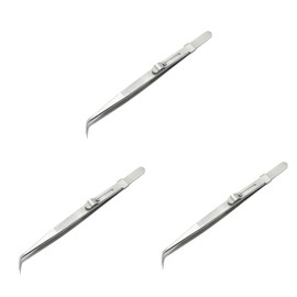 Beavorty 3pcs Steel Elbow Tweezers Set Professional Pointed Tweezers for Jewelry Repair Nail Art and Eyelash Isolation Design for Precision and Control Multifunctional Tool for and Manicure