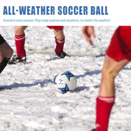 Soccer Ball Unisex Size 5 PU Leather Soccer Balls, Adults Youths Teens Juniors Training Soccer 32 Panels Machine Stitched, Ideal Gift Indoor Outdoor Play Cross Star Pattern Ball with Pump and Needles…