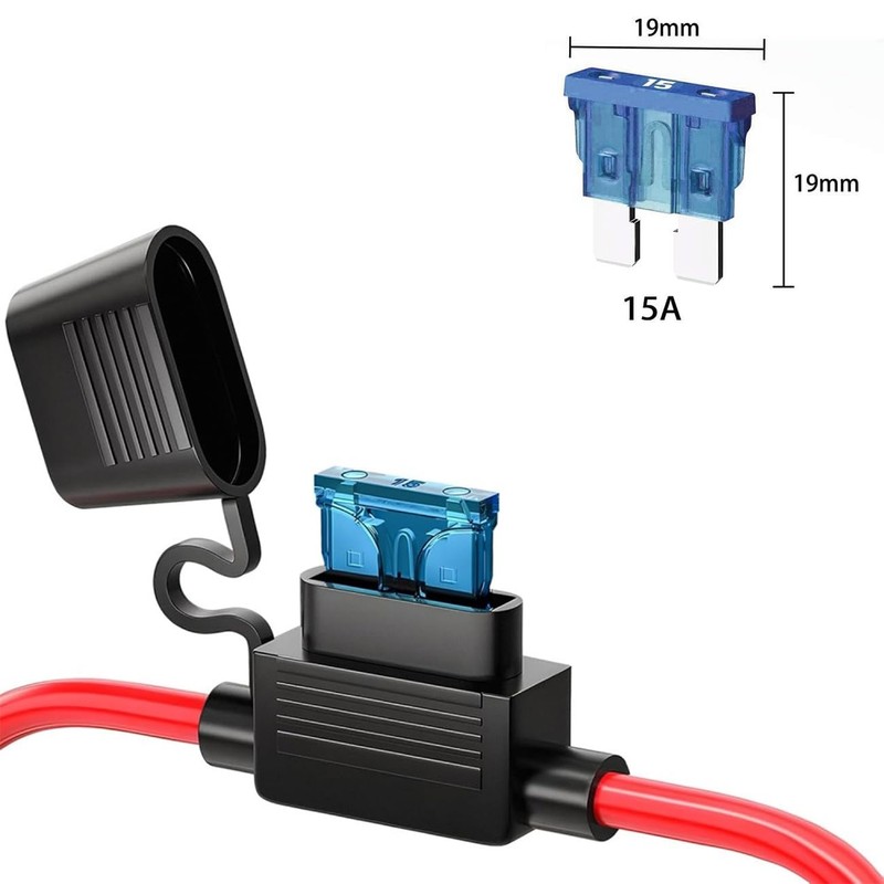 DENGUJD Fuse Holder, Fuse Box, Fuse Clip, Flat Type, Waterproof,