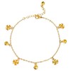 Frigotine Dainty Gold Bell Clover Charm Chain Ankle Bracelet for