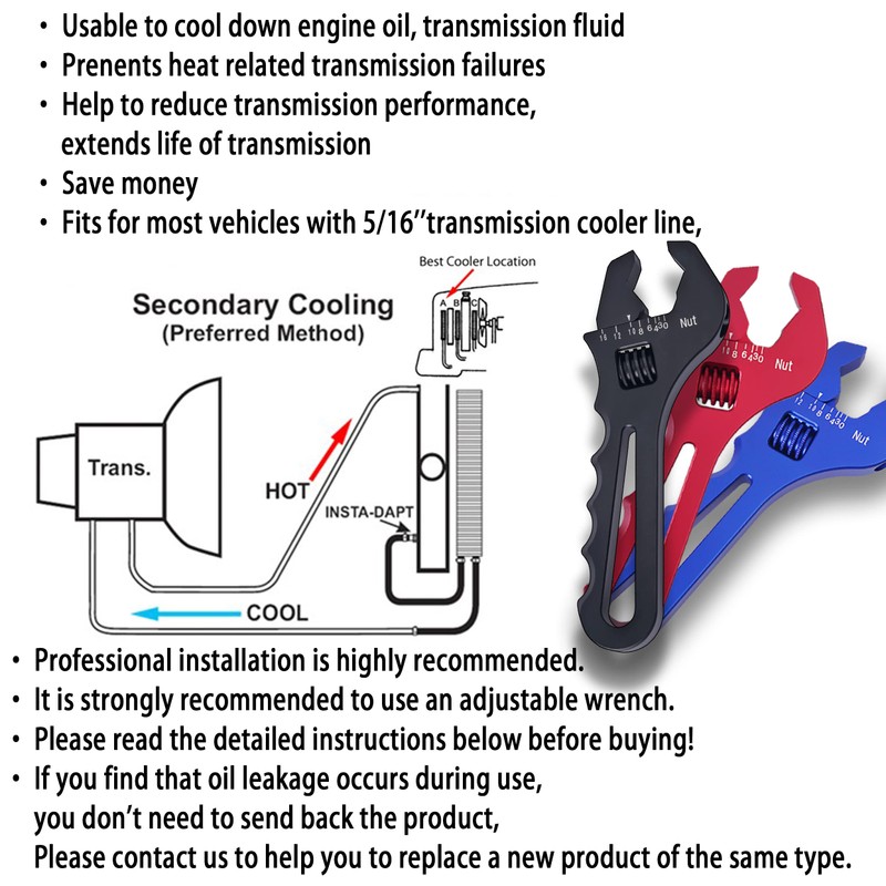 ACmango 6 Pass Ultra-Cool Tube and Fin Transmission Cooler Universal