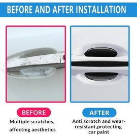 4Pcs Reflective Car Door Handle Bowl Sticker, Car Door Handle Protective Sticker Anti-Scratch (Black, 8Pcs) - Color: Black-2, Size: 4 Pieces