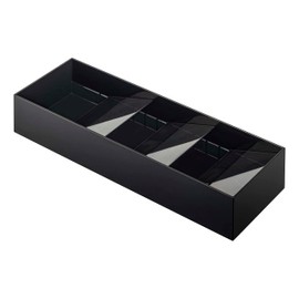 Yamazaki 5414 3D Oblique Cutlery Case, Black, Approx. W13.8 x D 4.7 x H 2.2 inches (35 x 12 x 5.5 cm), Tower, Easy to Take Out, Diagonal Dividers