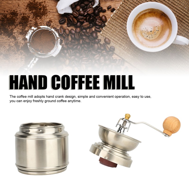 Manual Coffee Grinder Stainless Steel Solid Wood Hand Coffee Bean