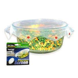 Microwave Spatter Screen, Reusable, Non-Stick Mesh, Folds Flat, 13 Inch Splatter Guard, BPA Free, Tested Food Contact Safe, Made in the USA. Red Beads