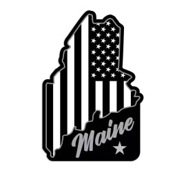 RetroPlanet Maine State Black and White Die Cut Vinyl Sticker