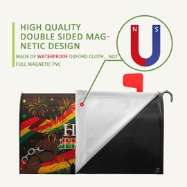 Dacawin Happy Juneteenth Magnetic Mailbox Cover Large Size African Fist in Black Mailbox Wraps June 19 1865 Post Letter Box Cover for Farmhouse Outdoor Garden Yard Home Decor Oversized 25.5 X 21 Inch