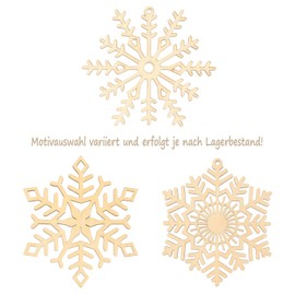 com-four® Christmas Decoration Made Of Wood, Christmas Tree Decoration, Wooden Pendant, Wooden Decoration With Different Motifs