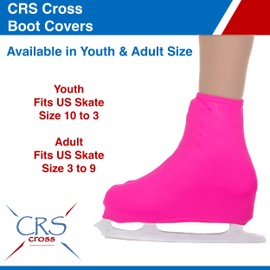 CRS Cross Skating Boot Covers Lycra Ice Skate Covers. Performance Ready Protection for Figure Skates, Ice Skating, Roller Skates. (Power Pink, Adult)