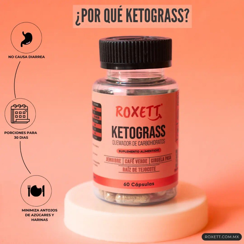 Ketograss Quemador Carbohidratos Natural Capsulas Bajar Inhibidor Apetito Regula Control