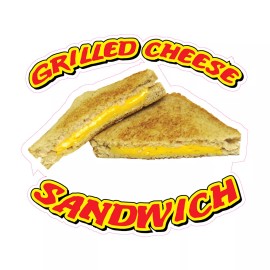genetic/unbranded Food Truck Decals Grilled Cheese Sandwich Concession Concession Sign Yellow - 10 in on Longest Side