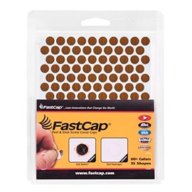 FastCap - Screw Hole Covers, 3/8" (9mm) Stickers - Professional Woodworking & Cabinetry - 5 - Sheets (600 - Caps) - Woodgrain PVC, Color - Fuji Cherry