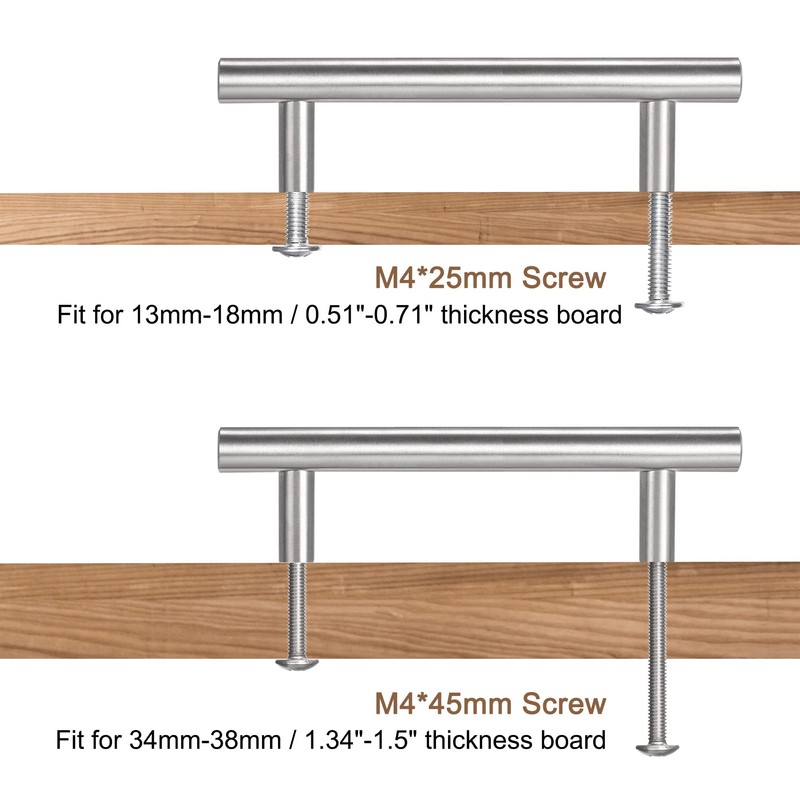 sourcing map T Bar Pull Handle, 8.7"(220mm) Length 12mm Dia