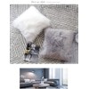OYIMUA Grey 18'' x 18'' Fluffy Soft Faux Fur Cushion