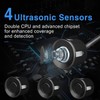 ASVEGE Rückfahr Radar LED Parksensor,Halbmond 4 Sensor, Rückfahrsicherung, Parkradar Monitorsystem