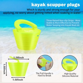 Kayak Carry Handles Kit with Front Pull T-Handles & Scupper Plugs - 4 PCs Each, Kayak Pad Eyes with Tir-Grip Rivets - Deck Rigging Accessory