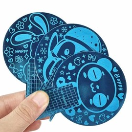 3 Pzas Placa De Metal Medidora De Tips Para Uñas Postizas De Acero Inoxidable Para Medir La Longitud, Diseño De Plantilla Redonda, Herramienta De Plac
